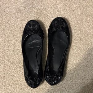 Tory Burch patent Black Flats
